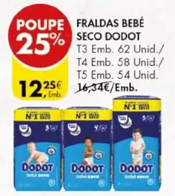 Pingo Doce FRALDAS BEBÉ SECO DODOT promoção