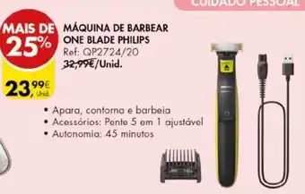 Pingo Doce MÁQUINA DE BARBEAR ONE BLADE PHILIPS promoção