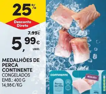 Continente MEDALHÕES DE PERCA CONTINENTE CONGELADOS EMB.: 400 G promoção