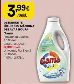 Intermarché Gama - detergente líquido p/ maquina de lavar roupa promoção