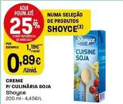 Intermarché Shoyce - creme p/culinaria soja promoção