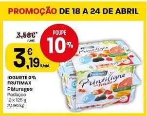 Intermarché Páturages - iogurte 0% frutimax promoção