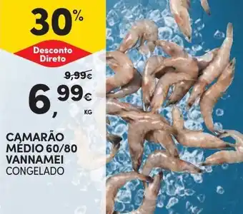 Continente CAMARÃO MÉDIO 60/80 VANNAMEI CONGELADO promoção