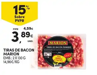 Continente TIRAS DE BACON MARION EMB.: 2 X 130 G promoção