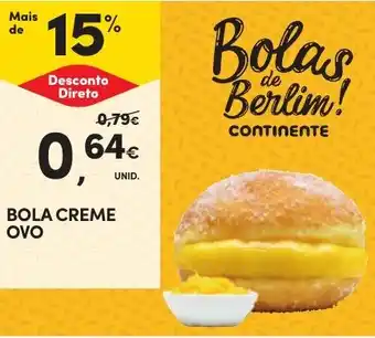 Continente BOLA CREME OVO promoção