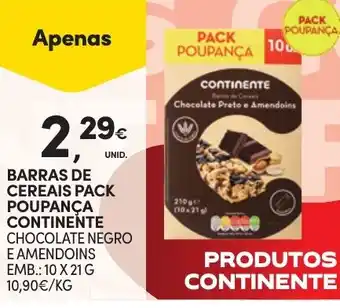 Continente BARRAS DE CEREAIS PACK POUPANÇA CONTINENTE promoção