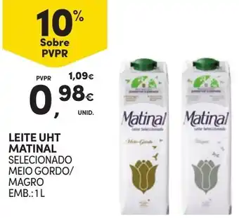 Continente LEITE UHT MATINAL SELECIONADO MEIO GORDO/ MAGRO EMB.: 1L promoção