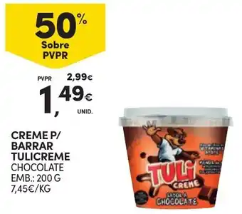 Continente CREME P/ BARRAR TULICREME CHOCOLATE EMB.: 200 G promoção