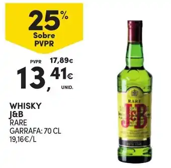 Continente WHISKY J&B GARRAFA: 70 CL promoção