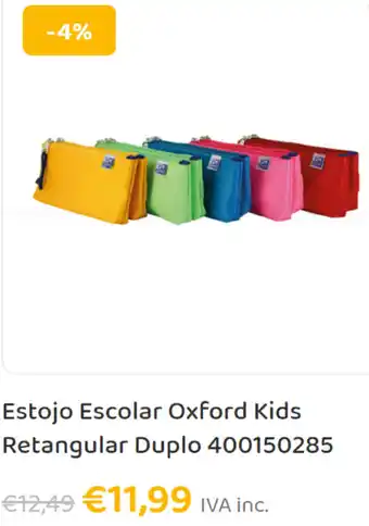Estojo Escolar Oxford Kids Retangular Duplo 400150285