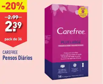 ALDI CAREFREE Pensos Diários pack de 36 promoção