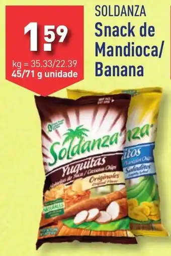 ALDI SOLDANZA Snack de Mandioca/ Banana promoção