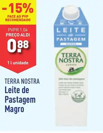 ALDI TERRA NOSTRA Leite de Pastagem Magro 1 l unidade promoção