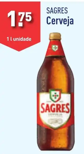 ALDI SAGRES Cerveja 1 l unidade promoção