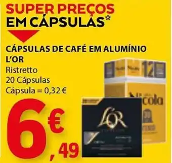 E.Leclerc CÁPSULAS DE CAFÉ EM ALUMÍNIO L'OR 20 Cápsulas promoção