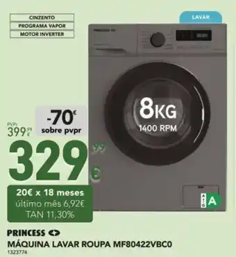 Radio Popular PRINCESS MÁQUINA LAVAR ROUPA MF80422VBC0 promoção