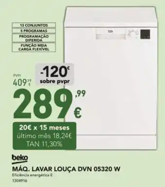 Radio Popular Beko MÁQ. LAVAR LOUÇA DVN 05320 W promoção