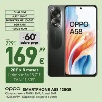 Radio Popular Oppo SMARTPHONE A58 128GB promoção