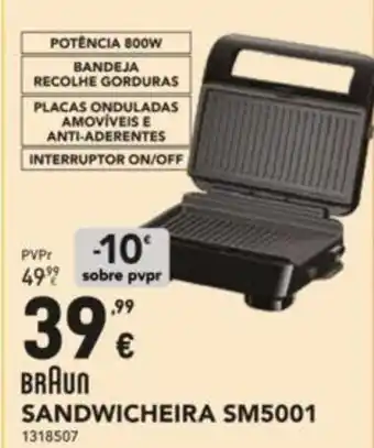 Radio Popular BRAUN SANDWICHEIRA SM5001 promoção