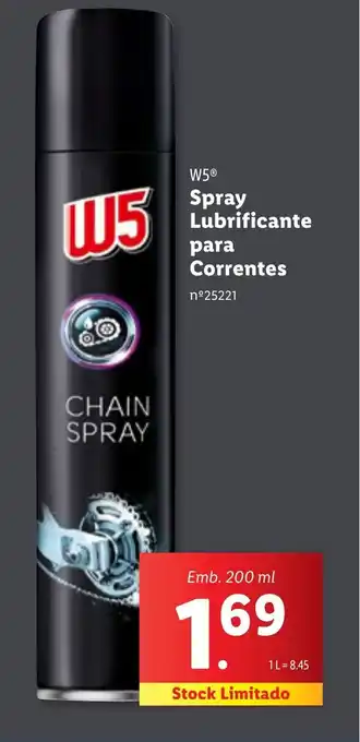 Lidl W5 Spray Lubrificante para Correntes Emb. 200 ml promoção