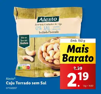 Lidl Alesto Caju Torrado sem Sal Emb. 150 g promoção