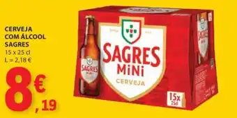 E.Leclerc CERVEJA COM ÁLCOOL SAGRES 15x25cl promoção