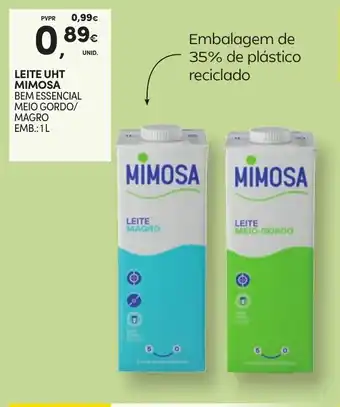 Continente LEITE UHT MIMOSA BEM ESSENCIAL MEIO GORDO/ MAGRO EMB.: 1L promoção