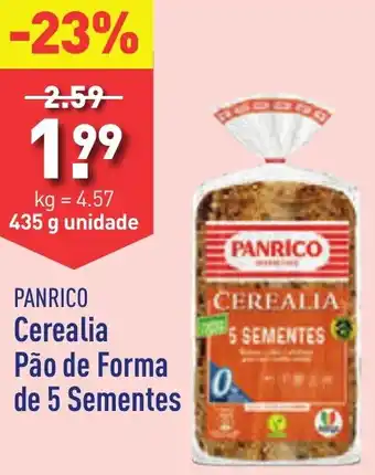 ALDI PANRICO Cerealia Pão de Forma de 5 Sementes 435g promoção