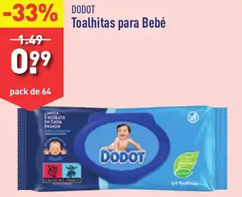 ALDI DODOT Toalhitas para Bebé pack de 64 promoção