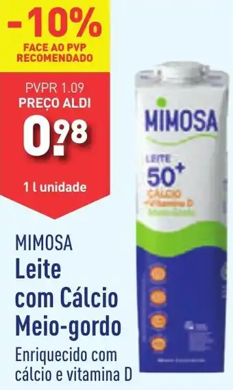 ALDI MIMOSA Leite com Cálcio Meio-gordo 1 l unidade promoção