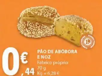 E.Leclerc PÃO DE ABÓBORA E NOZ Fabrico próprio 70 g promoção