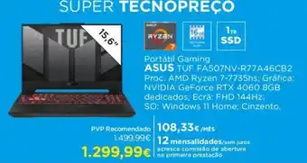 El Corte Inglés Portátil Gaming ASUS TUF FA507NV-R77A46CB2 promoção