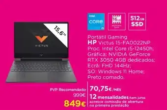 El Corte Inglés Portátil Gaming HP Victus 15-FA0022NP promoção