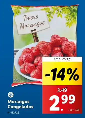 Lidl Morangos Congelados Emb. 750 g promoção