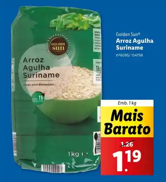 Lidl Golden Sun Arroz Agulha Suriname Emb. 1 kg promoção