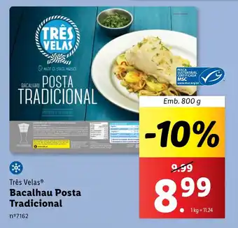 Lidl Três Velas Bacalhau Posta Tradicional Emb. 800 g promoção