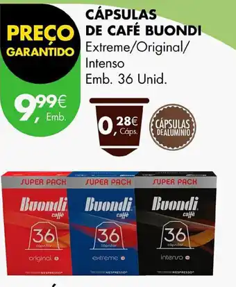 Pingo Doce CÁPSULAS DE CAFÉ BUONDI Emb. 36 Unid. promoção