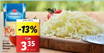 Lidl Milbona Queijo Mozzarella Ralado Emb. 500 g promoção