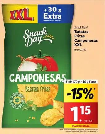 Lidl Snack Day Batatas Fritas Camponesas XXL promoção