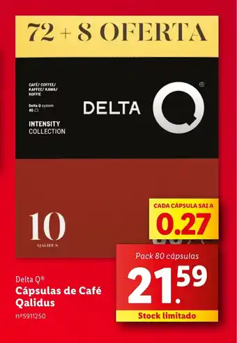 Lidl Delta Q Cápsulas de Café Qalidus promoção