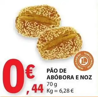 E.Leclerc PÃO DE ABÓBORA E NOZ 70g promoção