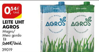 Pingo Doce Leite UHT Agros 1L promoção