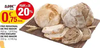 Intermarché Pão Regional de Rio Maior 450g/ Pão Escuro de Rio Maior 350g promoção
