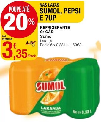 Intermarché Refrigerante C/Gás Sumol Laranja 6x0,33L promoção