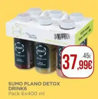 El Corte Inglés Sumo Plano Detox Drink 6x400ml promoção