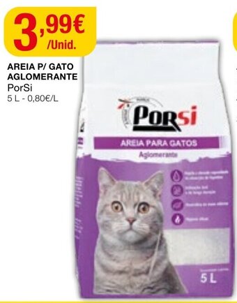 Intermarché Areia P/Gato Aglomerante PorSi 5L promoção