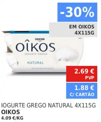 Minipreço Iogurte Grego Natural Oikos 4x115g promoção