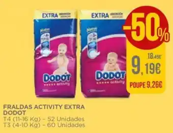 El Corte Inglés Fraldas Activity Extra Dodot promoção