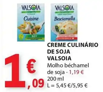 E.Leclerc CREME CULINÁRIO DE SOJA VALSOIA 200ml promoção