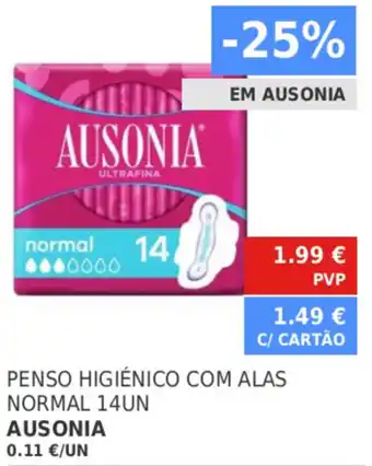 Penso Higiénico com Alas Normal 14UN Ausonia